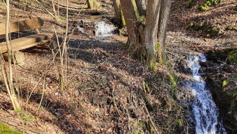 Wasserfall mit Ruhebank | &copy; T. Biersch