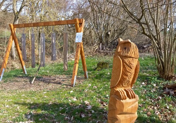 Holzeule am Waldbegenungsplatz | © C. Vogt