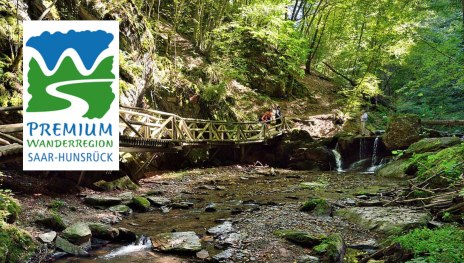 Ehrbachklamm mit Logo Premium Wandern Saar-Hunsr&uuml;ck