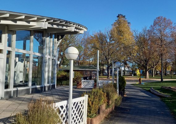 Biergarten am Restaurant Mykonos | © C. Vogt Biergarten am Restaurant Mykonos | © C. Vogt