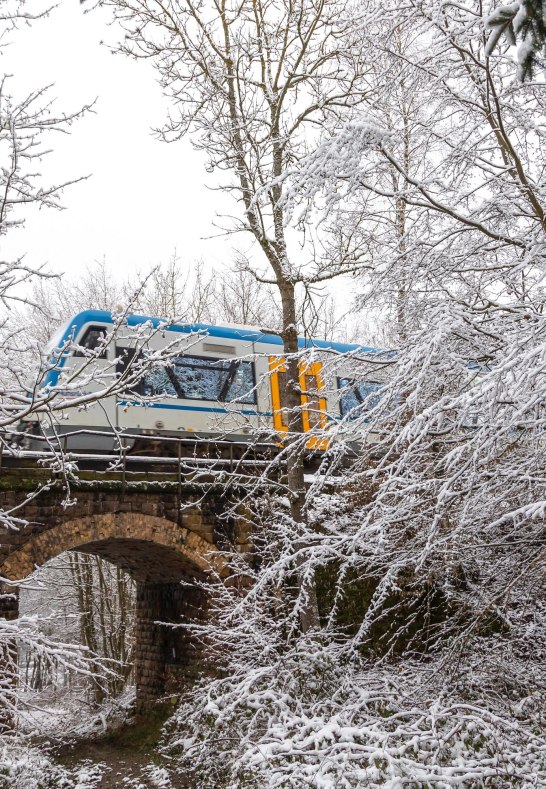 Hunsrückbahn mit Brücke bei Ehr | © S. Mauer