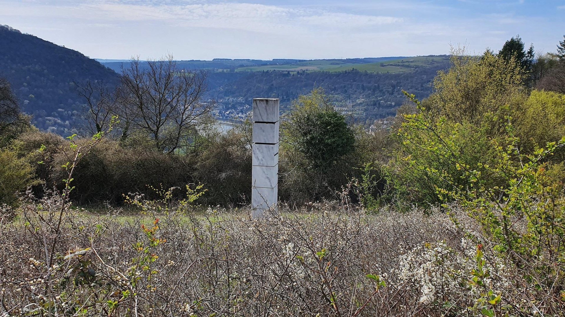 Schrifts&auml;ule mit  Blick ins Rheintal | &copy; T. Biersch
